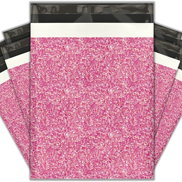 10”x13” pink confetti poly mailers 50 pk - Picture 3 of 3